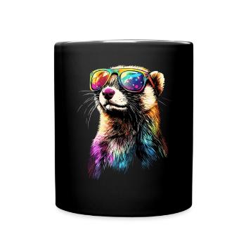 Furet Furet Putois Martre Belette Mignon Furet - Mug uni - noir - Devant