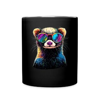 Furet Furet Putois Martre Belette Mignon Furet - Mug uni - noir - Devant