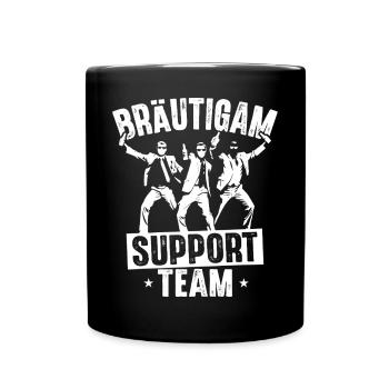 Junggesellenabschied Männer T-Shirt JGA Poltern - Tasse einfarbig - Schwarz - Vorne