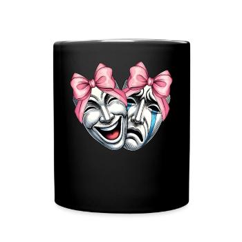 Kokette Schleife Theater Maske Drama Komödie - Tasse einfarbig - Schwarz - Vorne