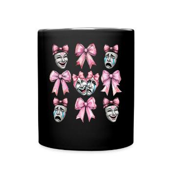 Kokette Schleife Theater Maske Drama Komödie - Tasse einfarbig - Schwarz - Vorne