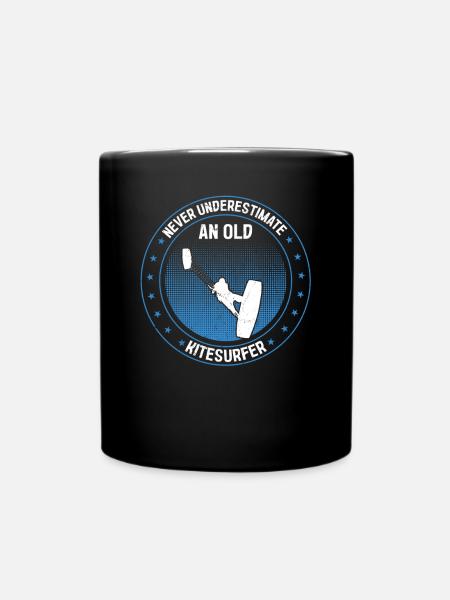 Kiteboarding - Never underestimate an old - Tasse einfarbig - Schwarz