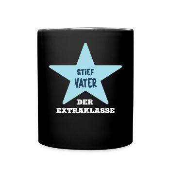 Stiefvater Der Extraklasse Bester Stiefpapa Papa - Tasse einfarbig - Schwarz - Vorne
