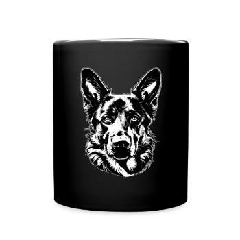 German Shepherd Drawing for Dog Lover - Full Colour Mug - black - Front