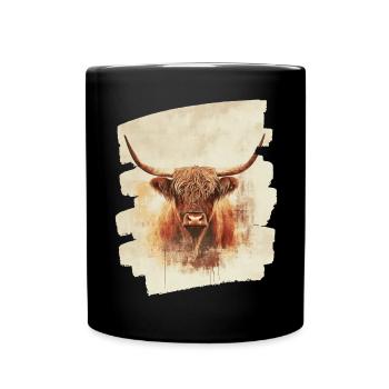 Bovins écossais des Highlands - Mug uni - noir - Devant