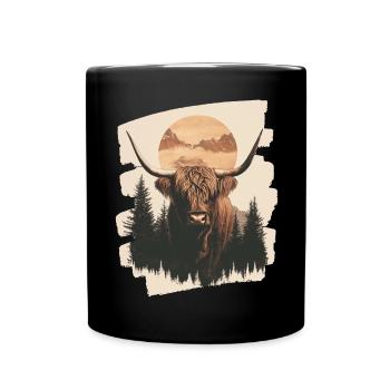 Bovins écossais des Highlands - Mug uni - noir - Devant