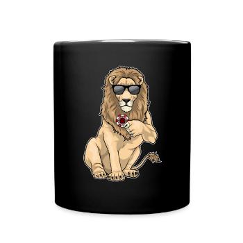 Lion Poker Jetons de poker - Mug uni - noir - Devant