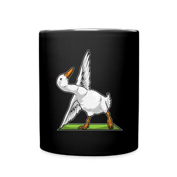 Ente Yoga Fitness Gymnastik - Tasse einfarbig - Schwarz - Vorne