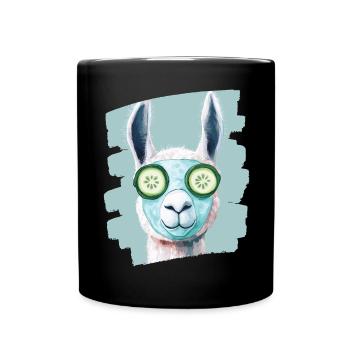 Lama Alpaka Beauty Selfcare Maske - Tasse einfarbig - Schwarz - Vorne