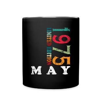 50th Birthday Original May Vintage 1975 - Full Colour Mug - black - Front
