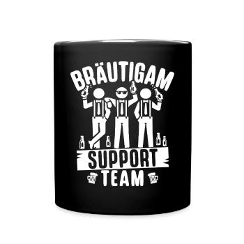 Junggesellenabschied Männer T-Shirt JGA Poltern - Tasse einfarbig - Schwarz - Vorne