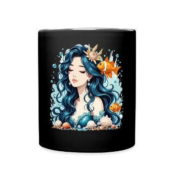 Magische Manga-Meerjungfrau - Tasse einfarbig - Schwarz - Vorne