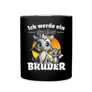 Nachwuchs Verkünden | Ich Werde Großer Bruder 2027 - Tasse einfarbig - Schwarz - Vorne