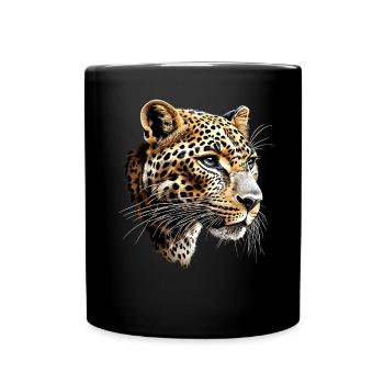 Leopard Panther Big Cat Cat Panther Leopard - Full Colour Mug - black - Front