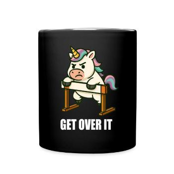 Einhorn Hürde Hürdenlauf Hürdenläufer Motivation - Tasse einfarbig - Schwarz - Vorne
