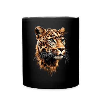 Leopard Panther Big Cat Cat Panther Leopard - Full Colour Mug - black - Front