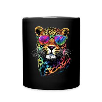Leopard Panther Big Cat Cat Panther Leopard - Full Colour Mug - black - Front