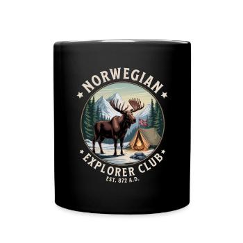 Norwegian Explorer Club Norwegen Outdoor Abenteuer - Tasse einfarbig - Schwarz - Vorne