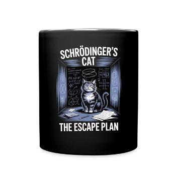 Schrödinger's Cat – Escape Plan - Full Colour Mug - black - Front