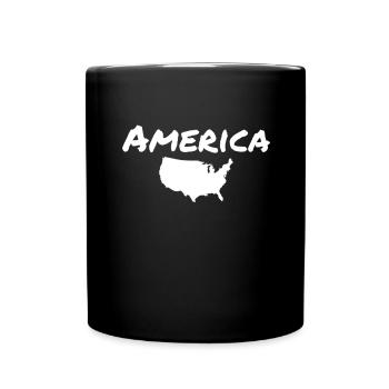 America USA Map American America - Full Colour Mug - black - Front