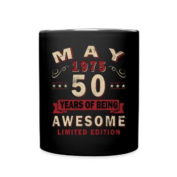 Birthday May 1975 - 45th Birthday Vintage - Full Colour Mug - black - Front