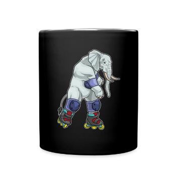 Elefant Patins à roues alignées - Mug uni - noir - Devant