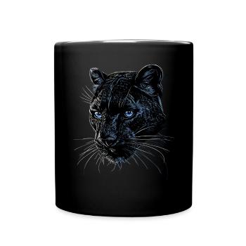 Panther Leopard Raubkatze Süße Großkatze Panter - Tasse einfarbig - Schwarz - Vorne