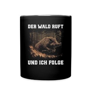 The forest calls hunters - Full Colour Mug - black - Front