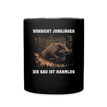 Méfiez-vous des jeunes chasseurs - Mug uni - noir - Devant