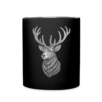 Hirsch - Tasse einfarbig - Schwarz - Vorne