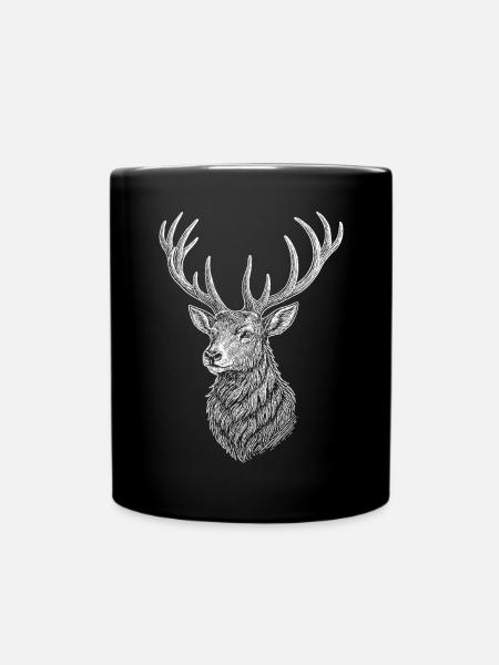 Hirsch - Tasse einfarbig - Schwarz
