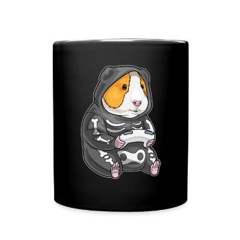 Guinea Pig Halloween Gamer - Full Colour Mug - black - Front