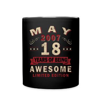 18. Geburtstag Geschenk Mann Original Mai 2007 - Tasse einfarbig - Schwarz - Vorne