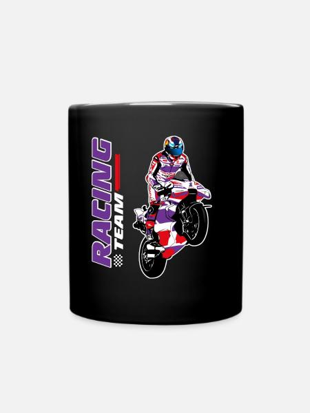 Motorradrennen - Superbike - Tasse einfarbig - Schwarz