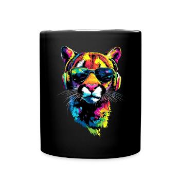 Panthère léopard gros chat mignon gros chat chats - Mug uni - noir - Devant