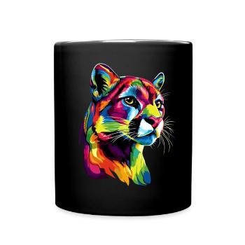 Panthère léopard gros chat mignon gros chat chats - Mug uni - noir - Devant