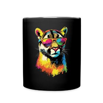 Panthère léopard gros chat mignon gros chat chats - Mug uni - noir - Devant