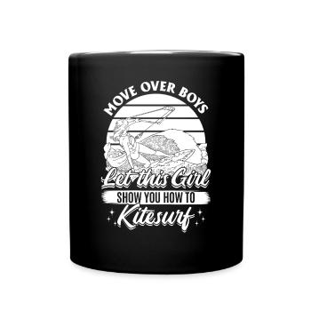 Move over boys let this girl show you how to - Tasse einfarbig - Schwarz - Vorne