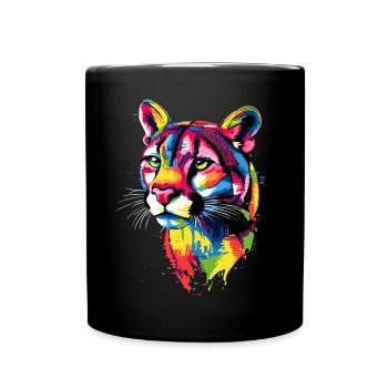 Panthère léopard gros chat mignon gros chat chats - Mug uni - noir - Devant
