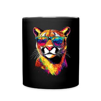 Panthère léopard gros chat mignon gros chat chats - Mug uni - noir - Devant