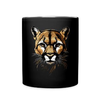 Panthère léopard gros chat mignon gros chat chats - Mug uni - noir - Devant