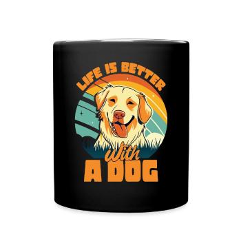 La vie est meilleure avec un chien Dictons de chien - Mug uni - noir - Devant