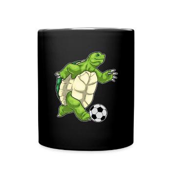 Turtle Soccer Player Soccer - Full Colour Mug - black - Front