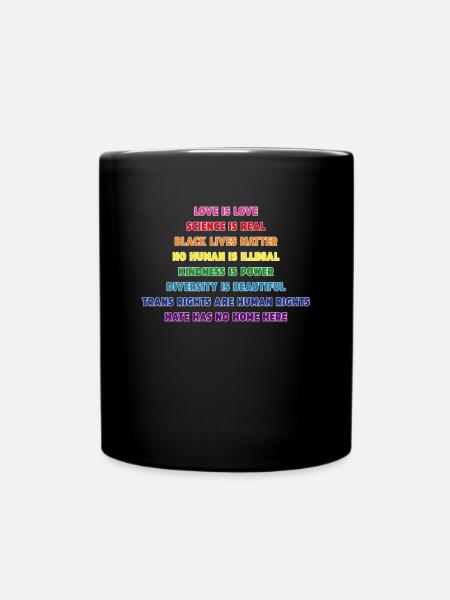 Menschenrechte Gay LGBTQ+ Pride Regenbogenflagge - Tasse einfarbig - Schwarz