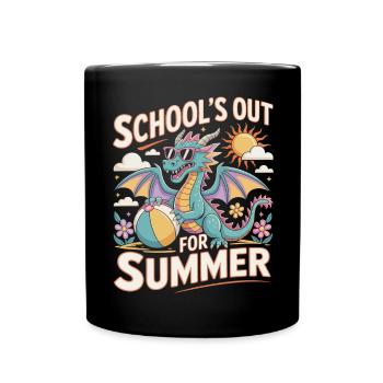 SCHOOL'S OUT FOR SUMMER Funny retro design - Full Colour Mug - black - Front