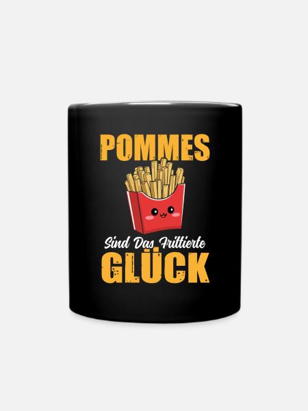 Pommes Sind das Frittierte Glück Pommesdude Brater - Tasse einfarbig - Schwarz