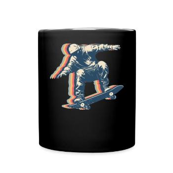 Skateboarding Skateboarder Skateboard Skater Retro - Tasse einfarbig - Schwarz - Vorne