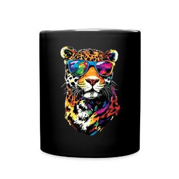 Jaguar Raubkatze Panther Wilde Katze Süßer Jaguar - Tasse einfarbig - Schwarz - Vorne