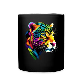 Jaguar Raubkatze Panther Wilde Katze Süßer Jaguar - Tasse einfarbig - Schwarz - Vorne