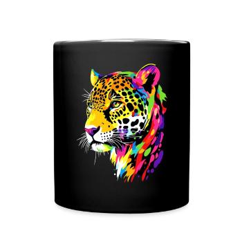 Jaguar Raubkatze Panther Wilde Katze Süßer Jaguar - Tasse einfarbig - Schwarz - Vorne
